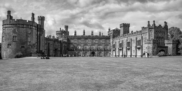 front of a castle