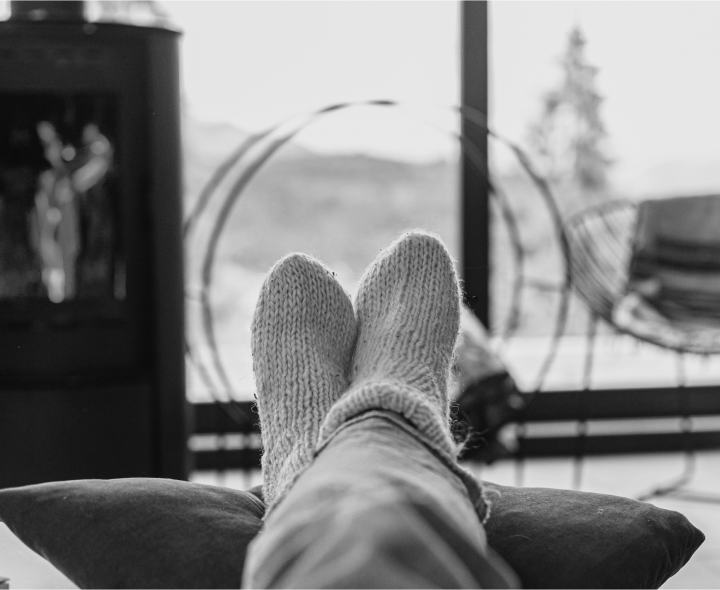Person relaxing with their feet up