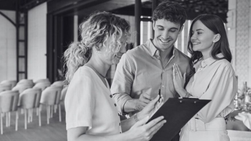 Image of a couple planning their wedding