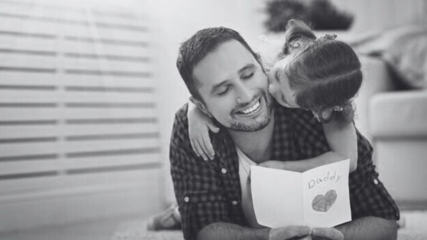 Girl hugging her father on fathers day