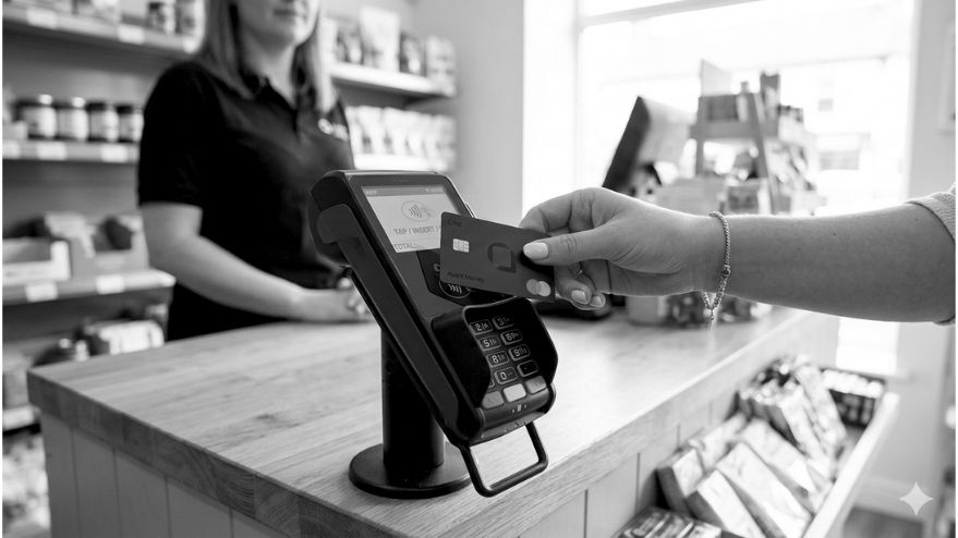 person in a shop paying with their Avant Money One Card